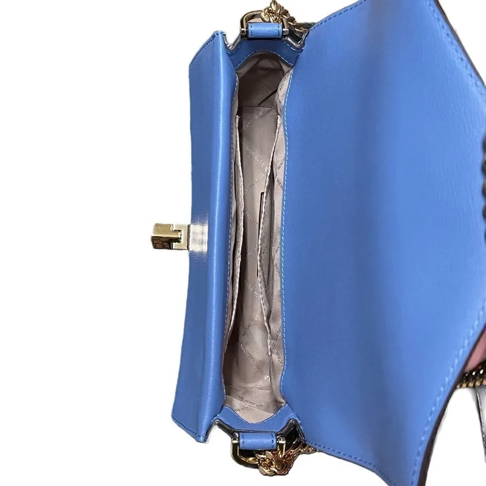 🌟70% OFF🌟NEW🌟 Michael Kors Kinsley Medium Flap Shoulder Bag French Blue